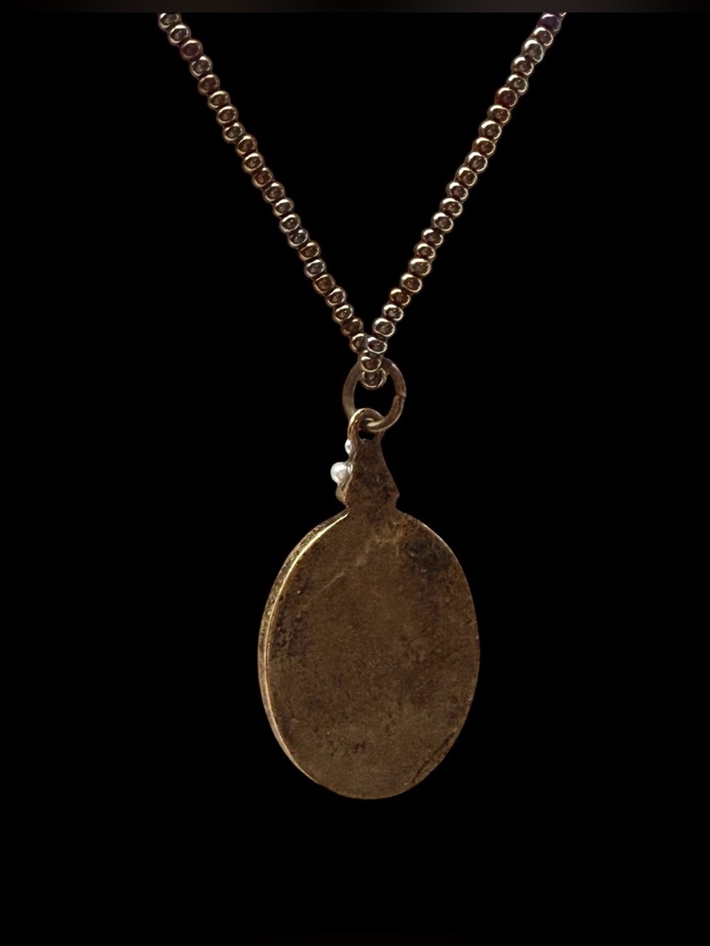Vintage-Style Cat Cameo Pendant w/ “Druk” Beaded Necklace - Picture 7 of 11